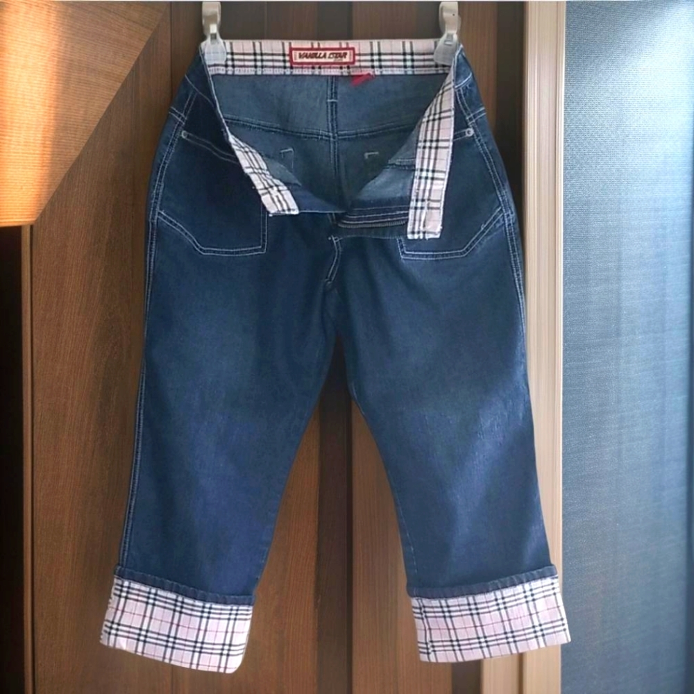 Vanilla Star High Rise Jeans with Plaid Cuffs